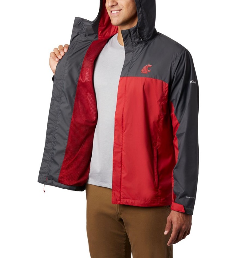 Columbia Collegiate Glennaker Storm - Washington State Men's Rain Jacket Red | EWPOTV-519