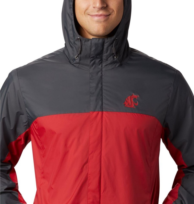 Columbia Collegiate Glennaker Storm - Washington State Men's Rain Jacket Red | EWPOTV-519