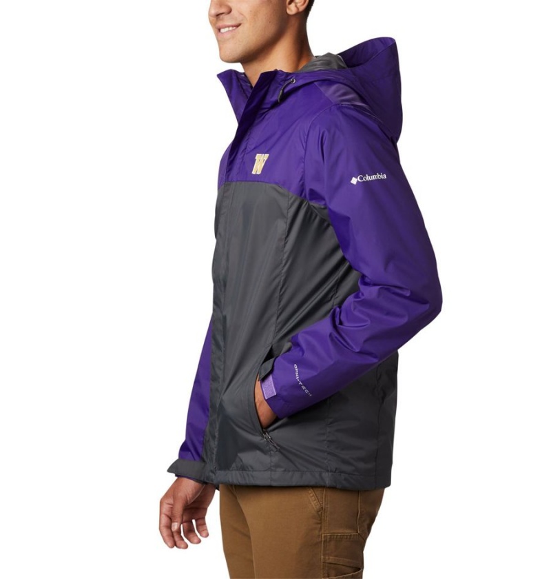Columbia Collegiate Glennaker Storm - Washington Men's Rain Jacket Black | KUWHRC-657