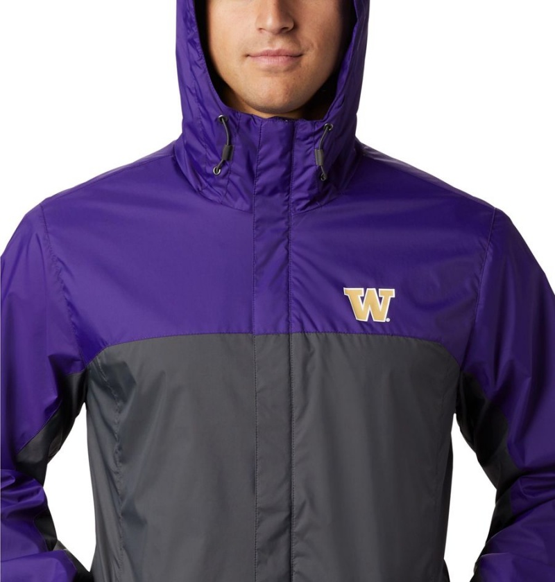 Columbia Collegiate Glennaker Storm - Washington Men's Rain Jacket Black | KUWHRC-657
