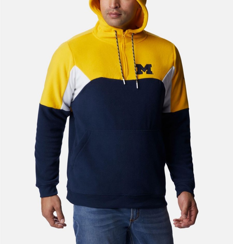 Columbia Collegiate Lodge Fleece - Michigan Men's Hoodie Navy | MPTGKR-034