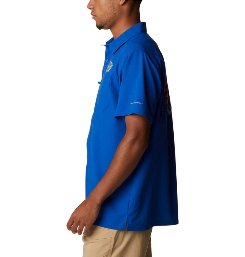 Columbia Collegiate PFG Slack Tide Camp - Florida Men's Shirt Blue | PHACYS-476