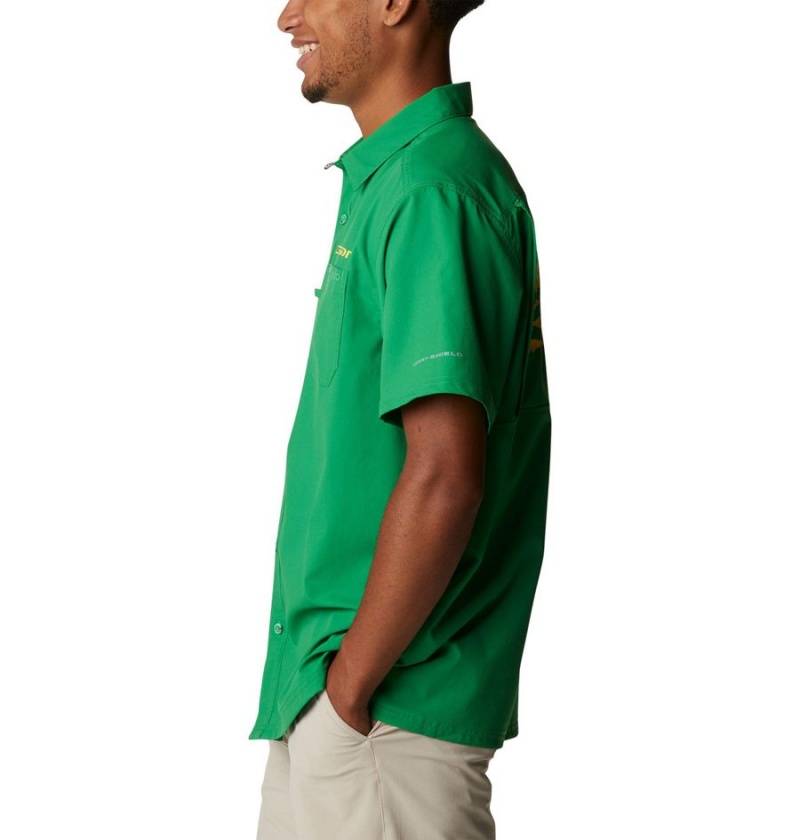 Columbia Collegiate PFG Slack Tide Camp - Oregon Men's Shirt Green | XMPBVN-390