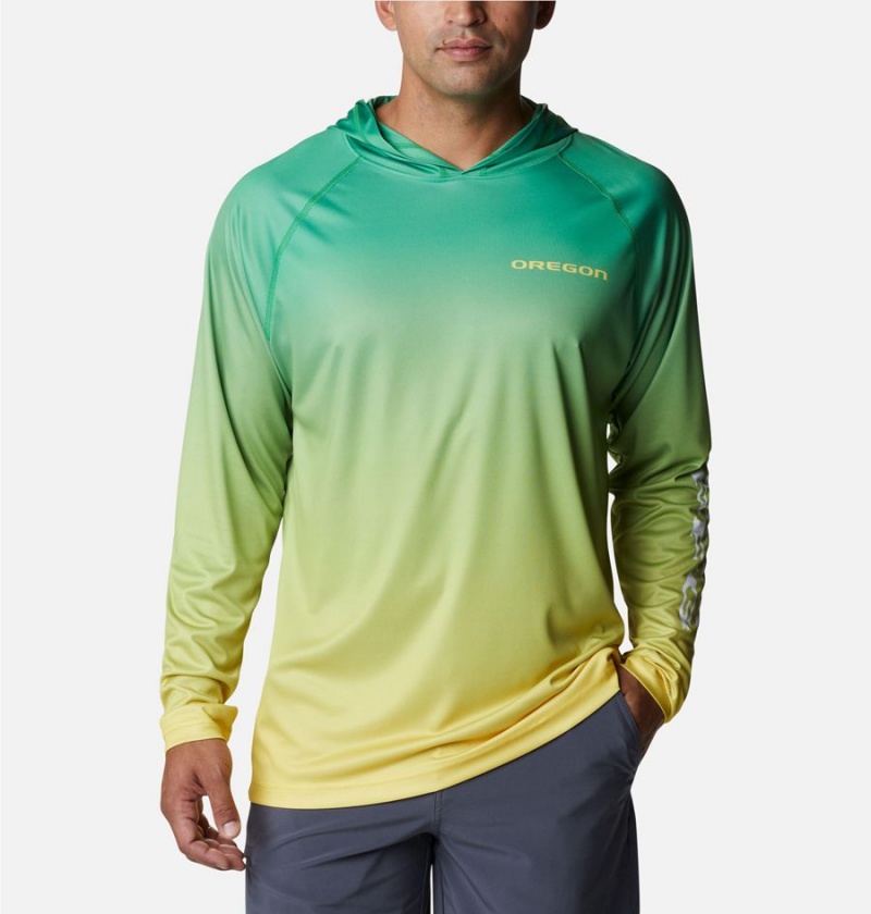 Columbia Collegiate PFG Super Terminal Tackle - Oregon Men\'s Hoodie Green | EHXILG-328