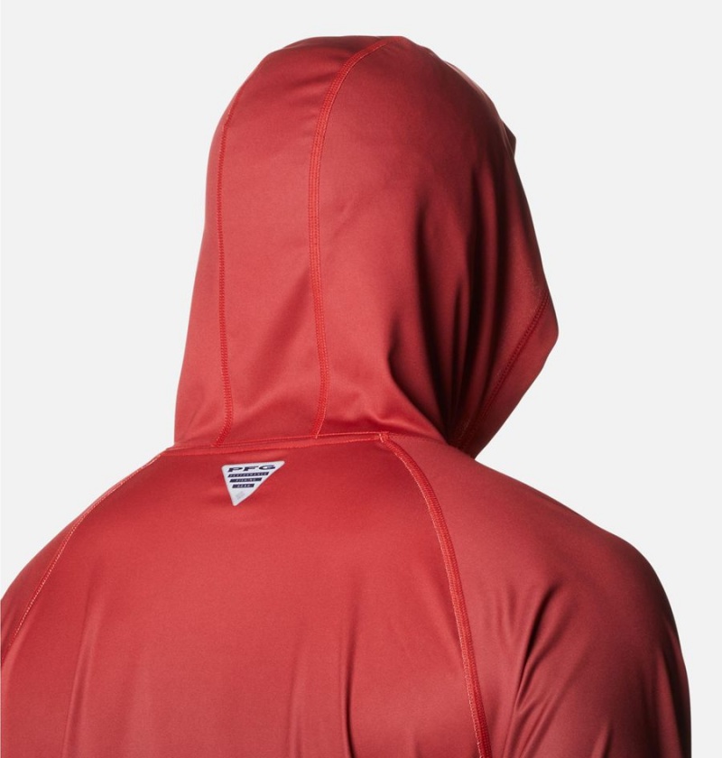 Columbia Collegiate PFG Super Terminal Tackle - Georgia Men's Hoodie Red | HVOSUP-613