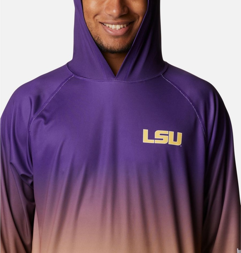 Columbia Collegiate PFG Super Terminal Tackle - Louisiana Men's Hoodie Purple | ZCSYME-083