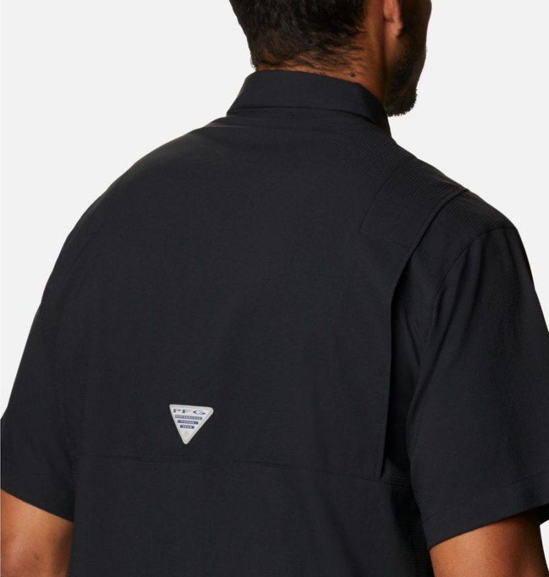 Columbia Collegiate PFG Tamiami Short Sleeve - Virginia Tech Men's Shirt Black | RGISOM-215