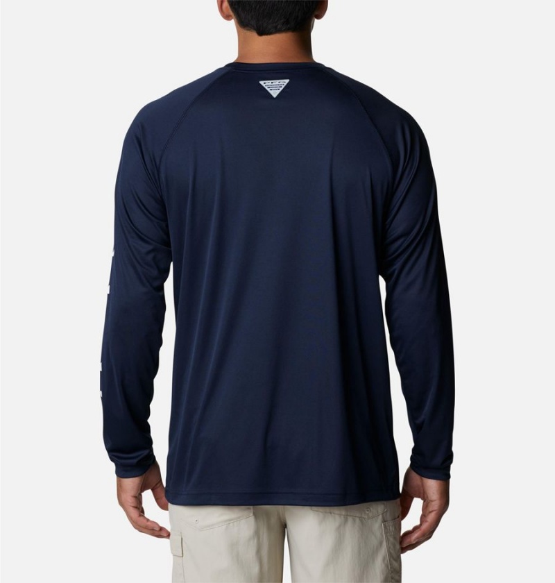 Columbia Collegiate PFG Terminal Tackle Long Sleeve - Dallas Cowboys Men's T-Shirt Navy | ADFCPJ-472