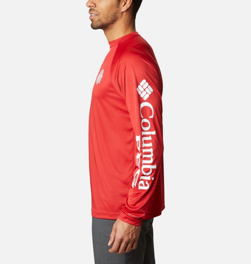 Columbia Collegiate PFG Terminal Tackle Long Sleeve - Ohio State Men's T-Shirt Red | NSAKDW-791
