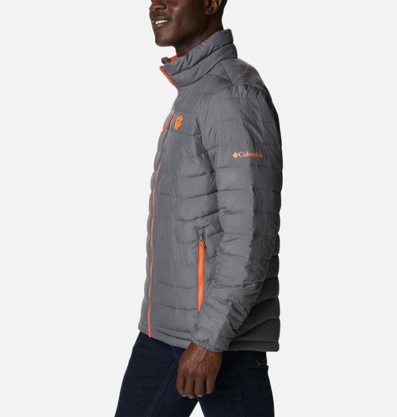 Columbia Collegiate Powder Lite - Clemson Insulated Men's Puffer Jacket Grey | VXJYTL-340