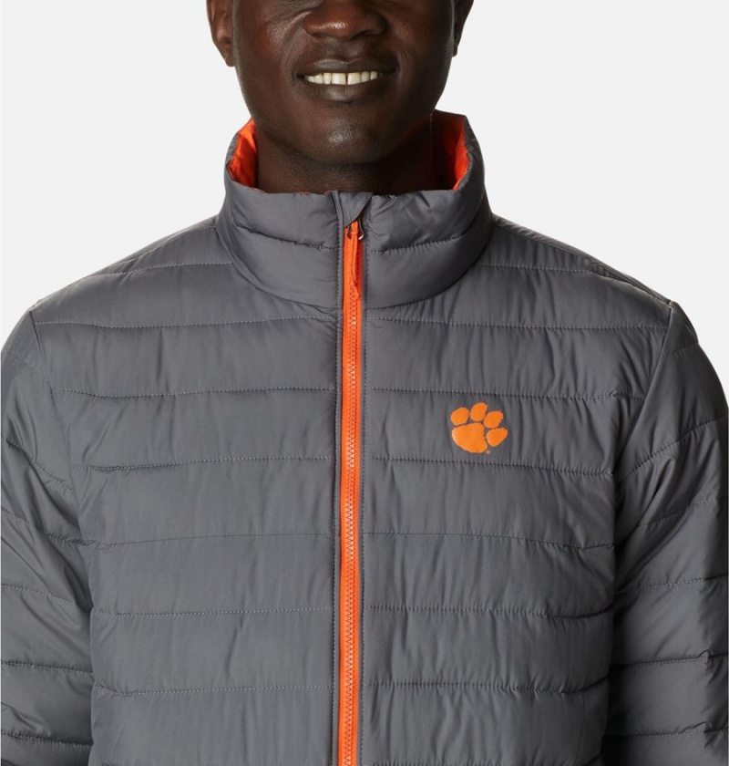 Columbia Collegiate Powder Lite - Clemson Insulated Men's Puffer Jacket Grey | VXJYTL-340