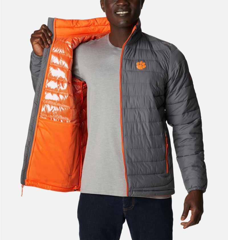 Columbia Collegiate Powder Lite - Clemson Insulated Men's Puffer Jacket Grey | VXJYTL-340