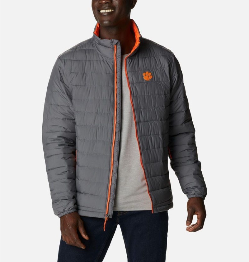 Columbia Collegiate Powder Lite - Clemson Insulated Men's Puffer Jacket Grey | VXJYTL-340