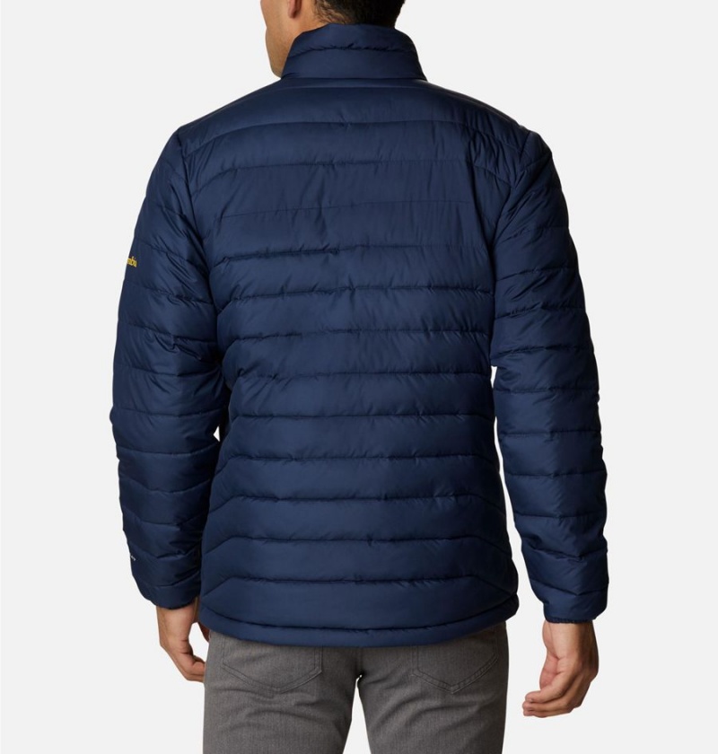 Columbia Collegiate Powder Lite - Michigan Insulated Men's Puffer Jacket Navy | YISVNC-810