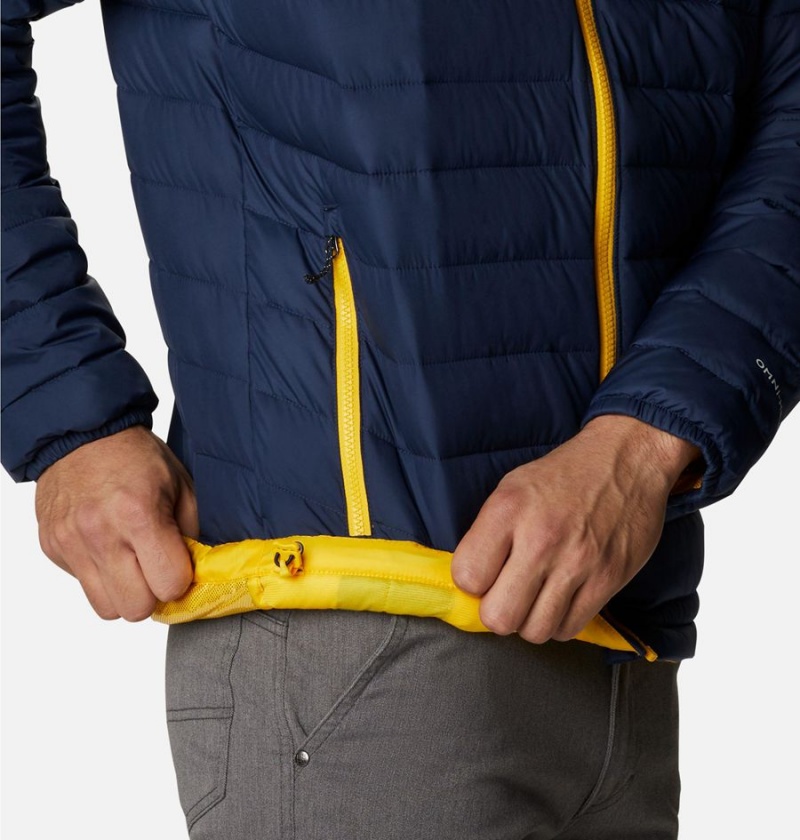 Columbia Collegiate Powder Lite - Michigan Insulated Men's Puffer Jacket Navy | YISVNC-810
