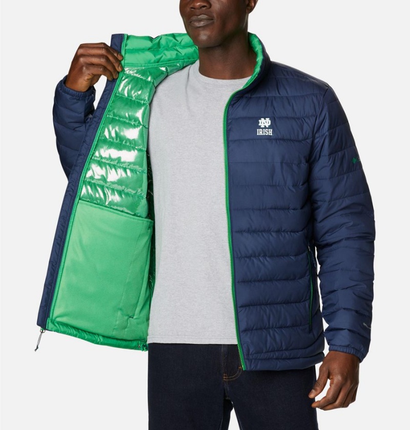 Columbia Collegiate Powder Lite - Notre Dame Insulated Men's Puffer Jacket Navy | RFSEHG-981