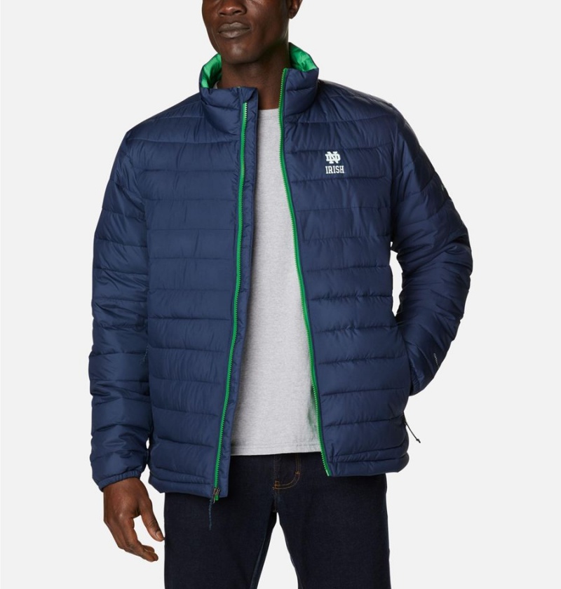 Columbia Collegiate Powder Lite - Notre Dame Insulated Men\'s Puffer Jacket Navy | RFSEHG-981