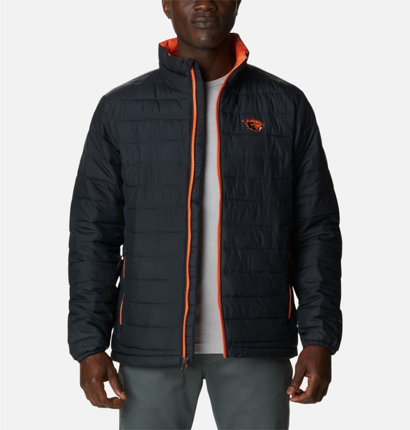 Columbia Collegiate Powder Lite - Oregon State Insulated Men's Puffer Jacket Black | DBVEOG-134
