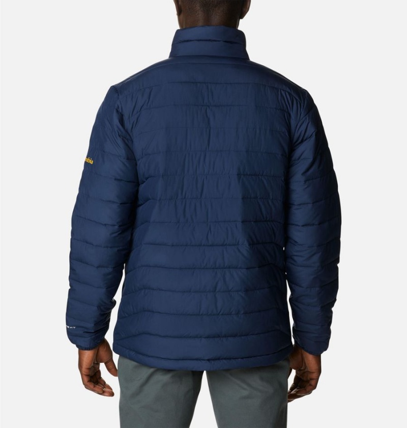 Columbia Collegiate Powder Lite - West Virginia Insulated Men's Puffer Jacket Navy | RUCGHY-462