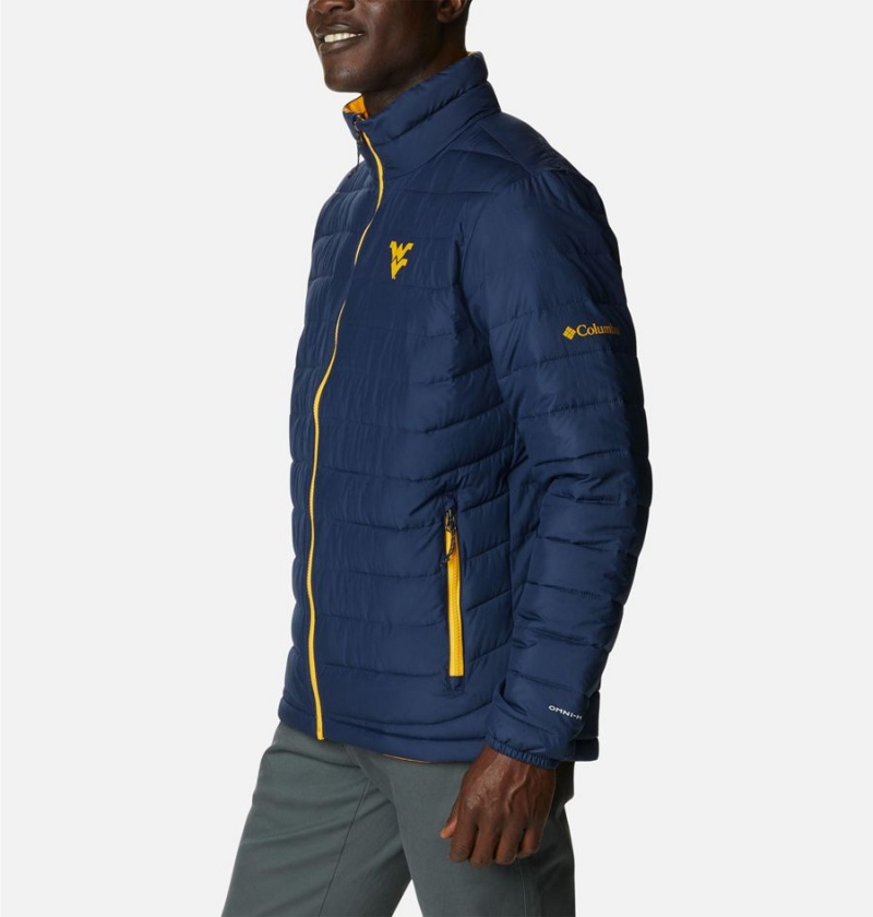 Columbia Collegiate Powder Lite - West Virginia Insulated Men's Puffer Jacket Navy | RUCGHY-462
