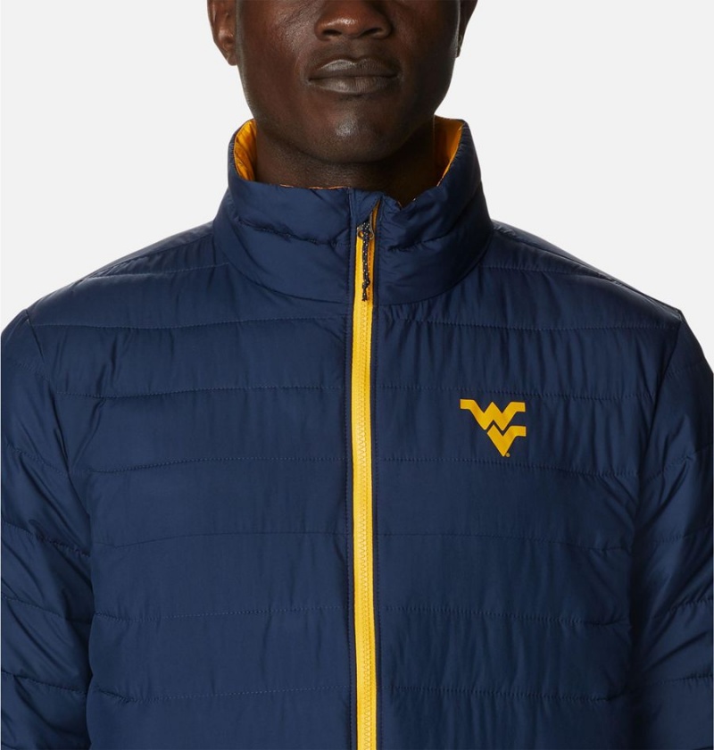 Columbia Collegiate Powder Lite - West Virginia Insulated Men's Puffer Jacket Navy | RUCGHY-462