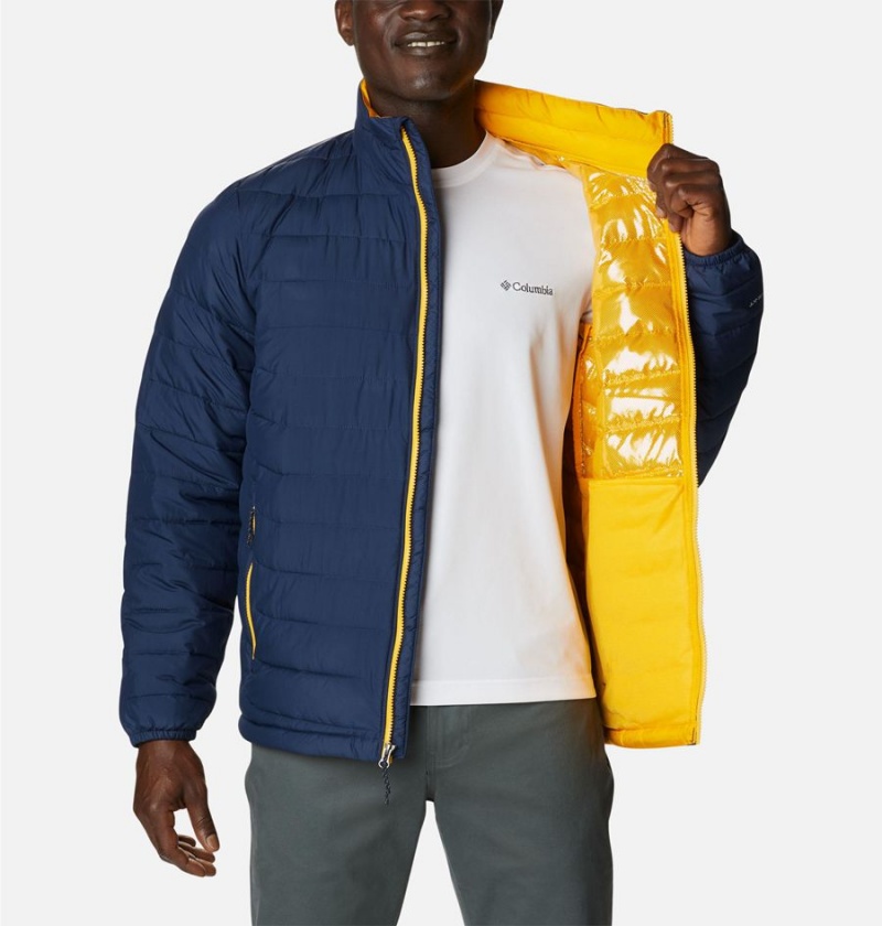 Columbia Collegiate Powder Lite - West Virginia Insulated Men's Puffer Jacket Navy | RUCGHY-462