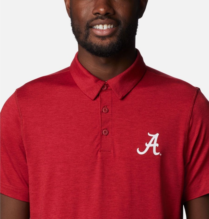 Columbia Collegiate Tech Trail - Alabama Men's Polo Shirt Red | YGKHEI-516