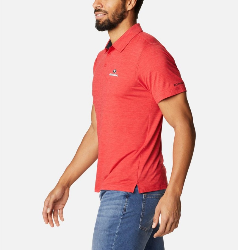 Columbia Collegiate Tech Trail - Georgia Men's Polo Shirt Red | CSFRKA-046