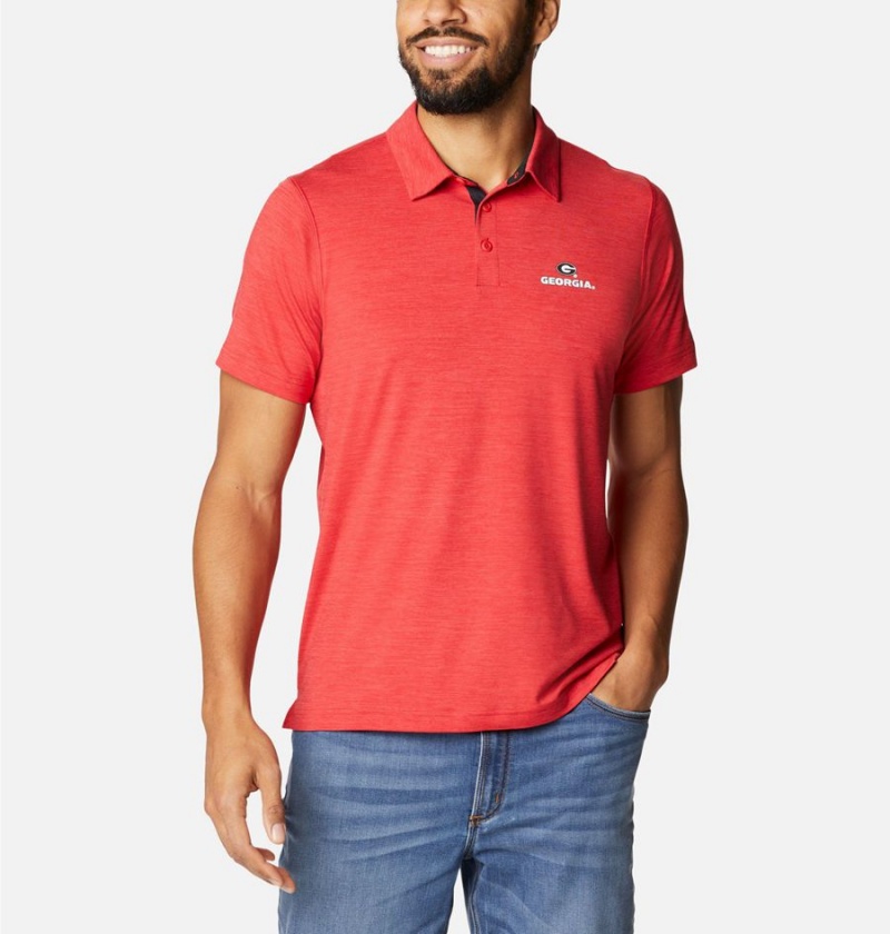 Columbia Collegiate Tech Trail - Georgia Men\'s Polo Shirt Red | CSFRKA-046