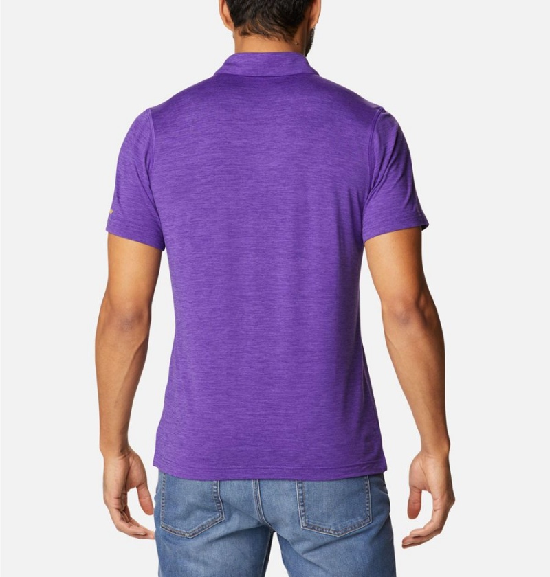 Columbia Collegiate Tech Trail - LSU Men's Polo Shirt Purple | PWONBJ-406