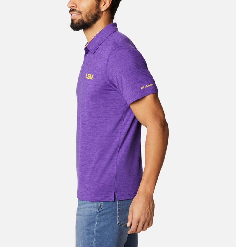 Columbia Collegiate Tech Trail - LSU Men's Polo Shirt Purple | PWONBJ-406