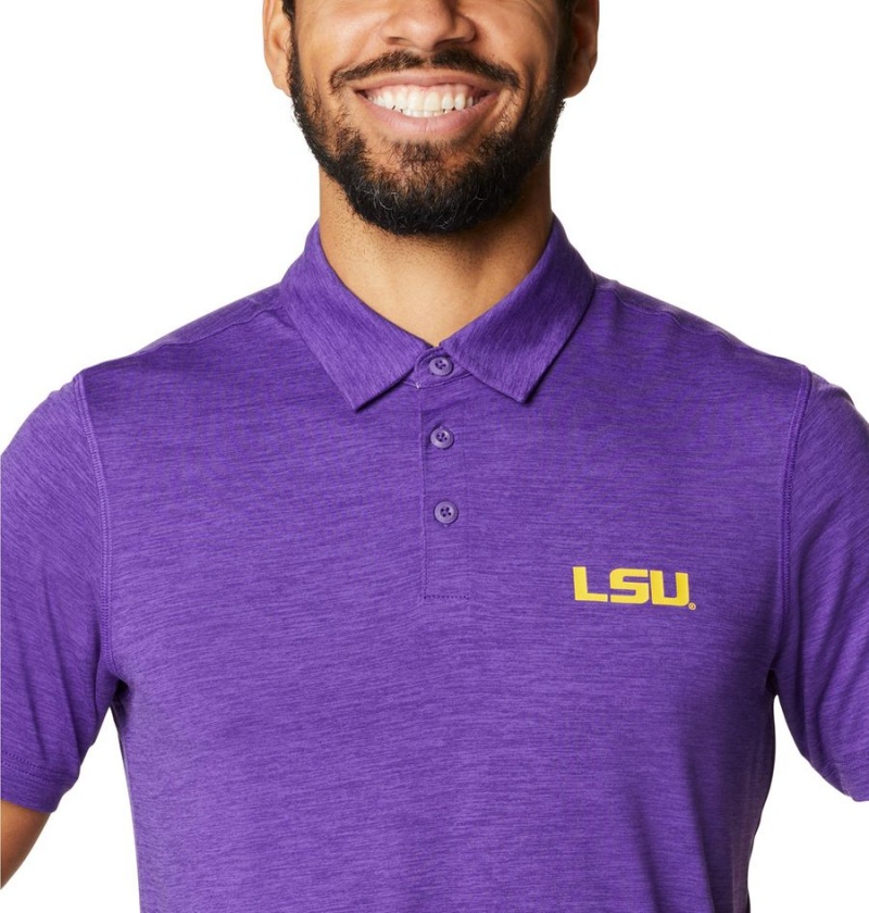 Columbia Collegiate Tech Trail - LSU Men's Polo Shirt Purple | PWONBJ-406