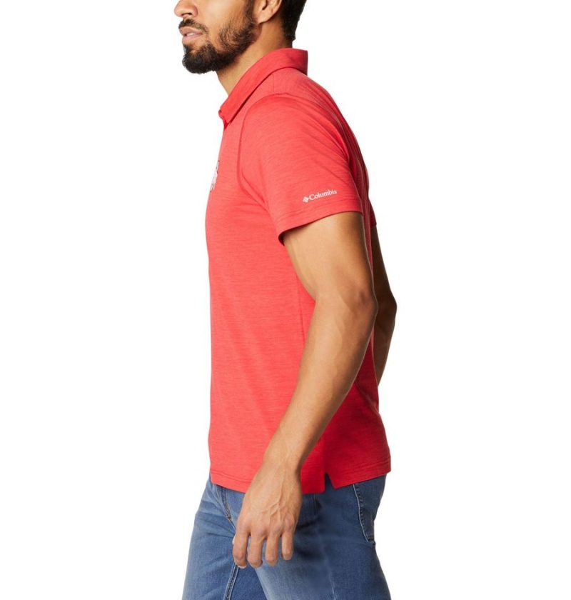 Columbia Collegiate Tech Trail - Ohio State Men's Polo Shirt Red | UALYJP-490