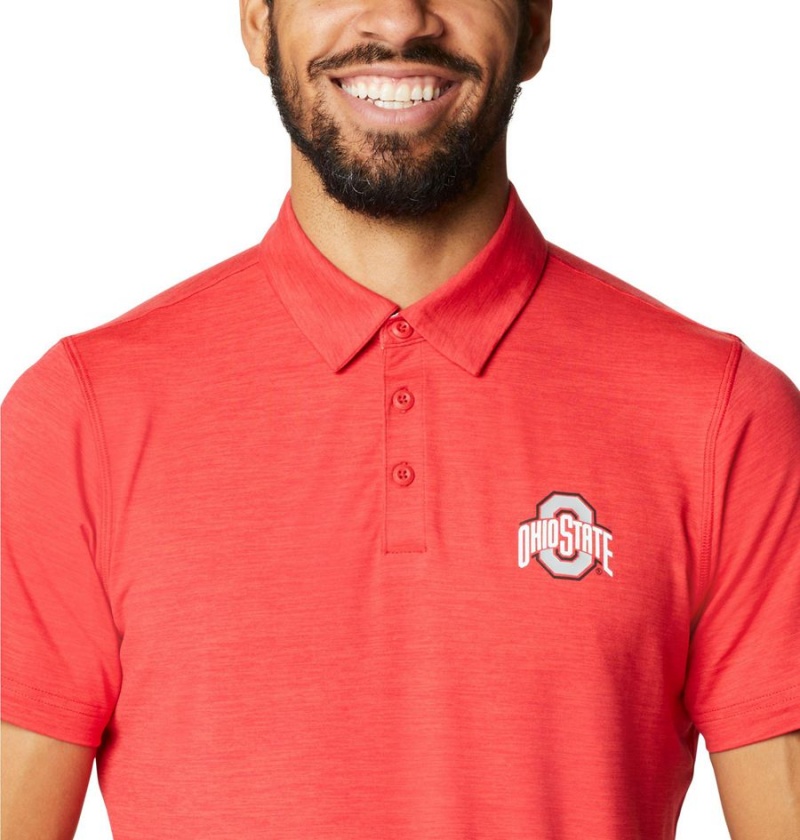 Columbia Collegiate Tech Trail - Ohio State Men's Polo Shirt Red | UALYJP-490