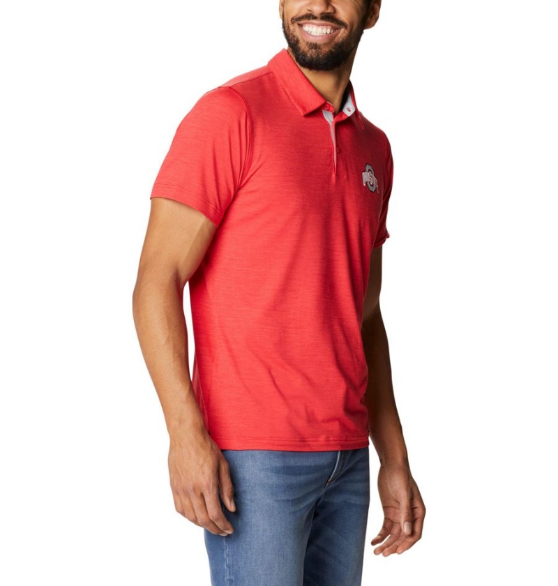 Columbia Collegiate Tech Trail - Ohio State Men's Polo Shirt Red | UALYJP-490