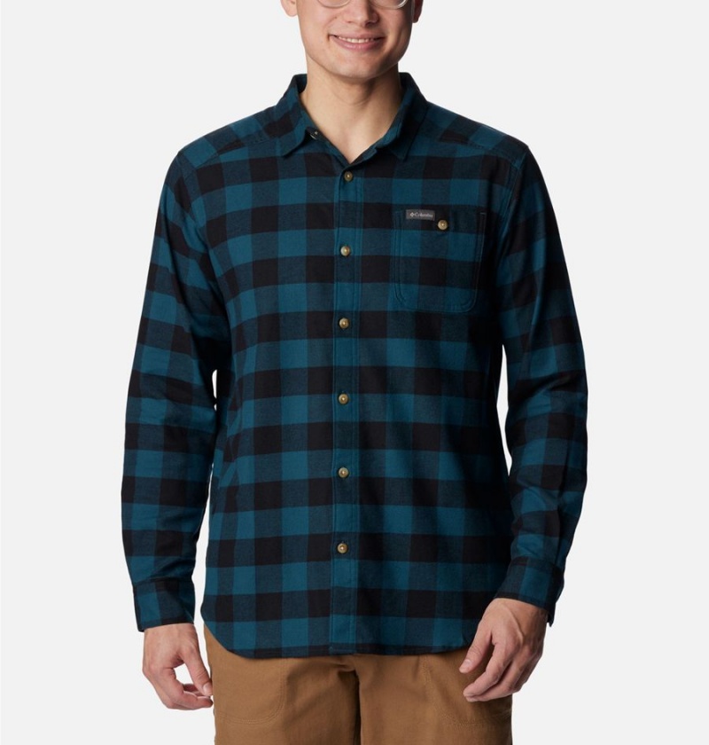 Columbia Cornell Woods Flannel Long Sleeve Men\'s Shirt Navy | RAYTQK-138