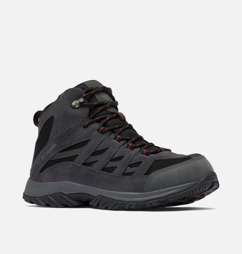 Columbia Crestwood Mid Waterproof Boot Men's Hiking Shoes Black | QDVUYJ-539