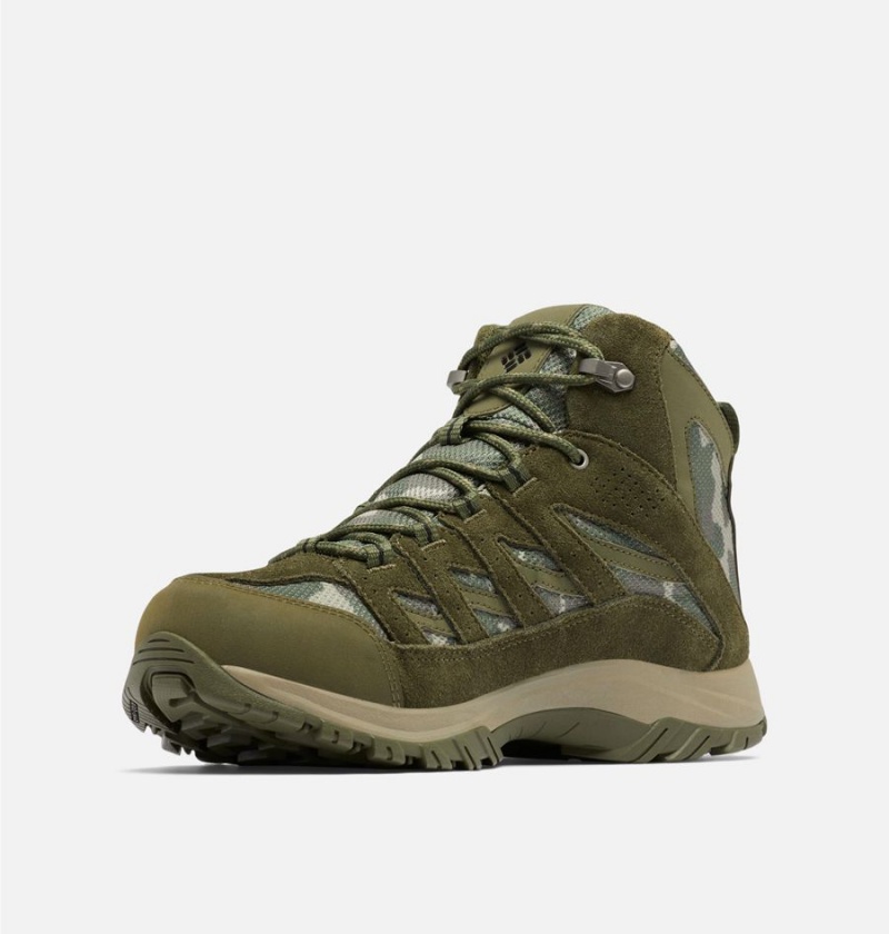 Columbia Crestwood Mid Waterproof Boot Men's Hiking Shoes Olive | ELHRUB-743