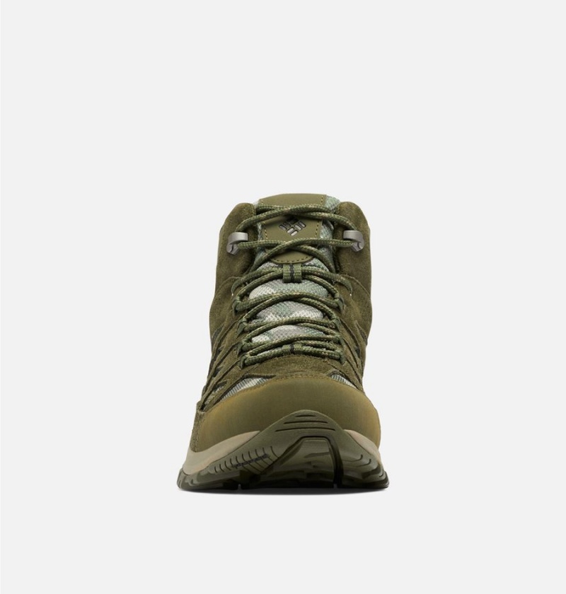 Columbia Crestwood Mid Waterproof Boot Men's Hiking Shoes Olive | ELHRUB-743