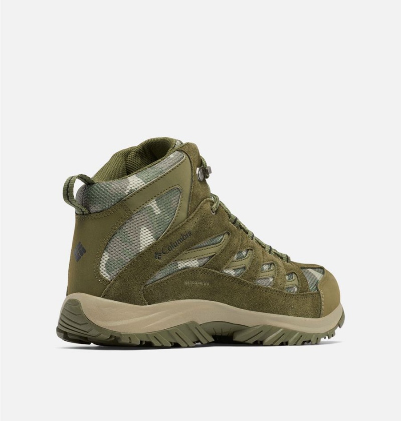 Columbia Crestwood Mid Waterproof Boot Men's Hiking Shoes Olive | ELHRUB-743