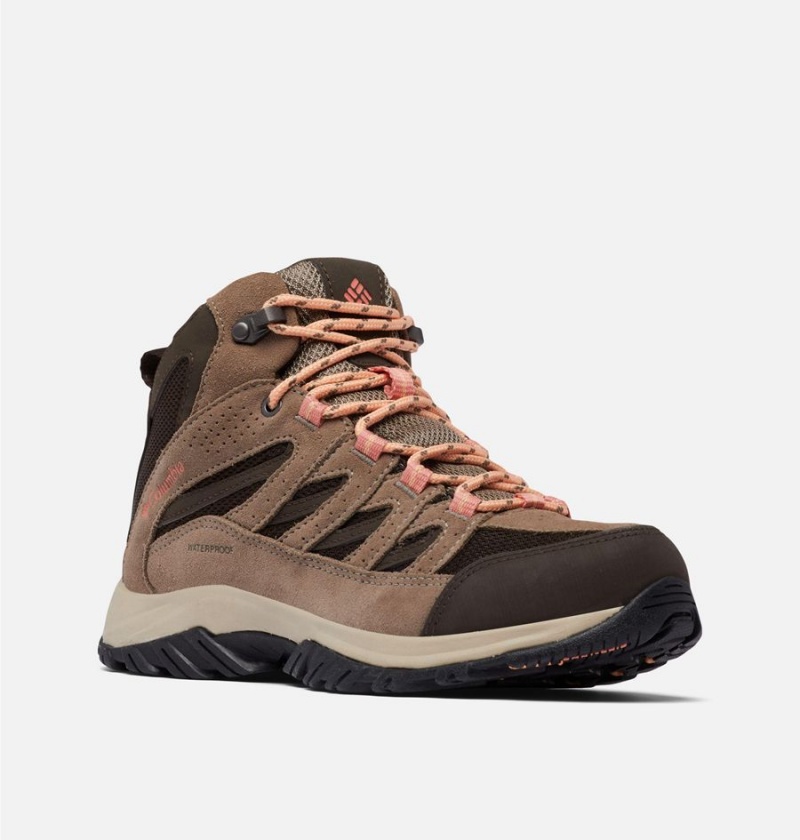 Columbia Crestwood Mid Waterproof Boot Women's Hiking Shoes Brown | BEZHJS-467
