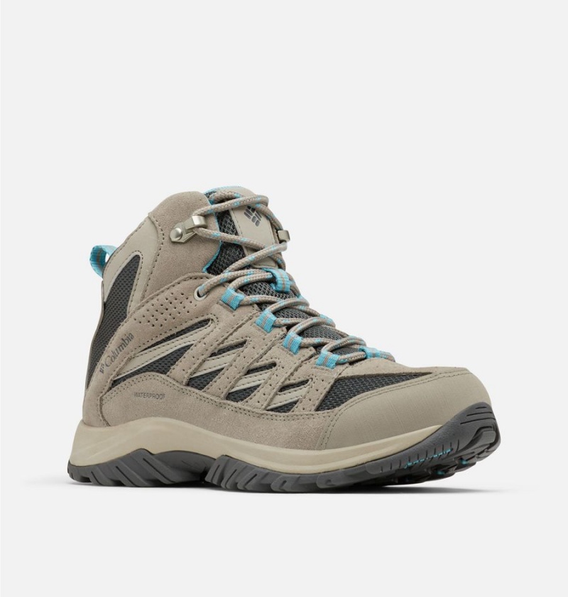 Columbia Crestwood Mid Waterproof Boot Women's Hiking Shoes Beige | RDISAE-139