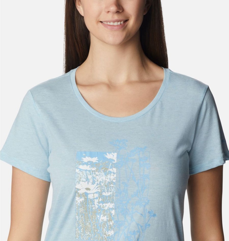 Columbia Daisy Days Graphic Women's T-Shirt Blue | EJZRAT-108