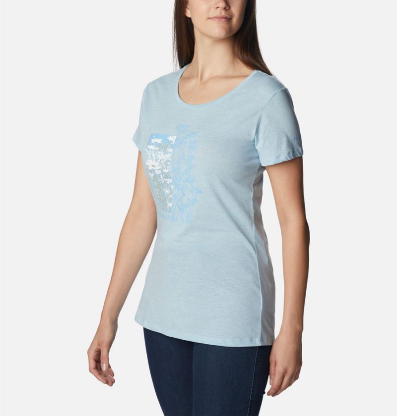 Columbia Daisy Days Graphic Women's T-Shirt Blue | EJZRAT-108