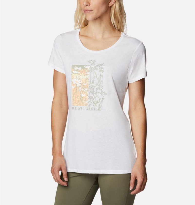 Columbia Daisy Days Graphic Women's T-Shirt White | TBOHMF-590