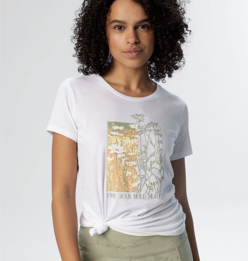 Columbia Daisy Days Graphic Women's T-Shirt White | TBOHMF-590