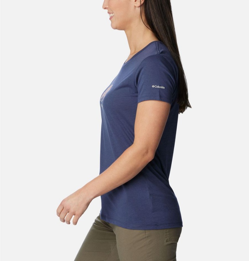 Columbia Daisy Days Graphic Women's T-Shirt Navy | VURGES-718