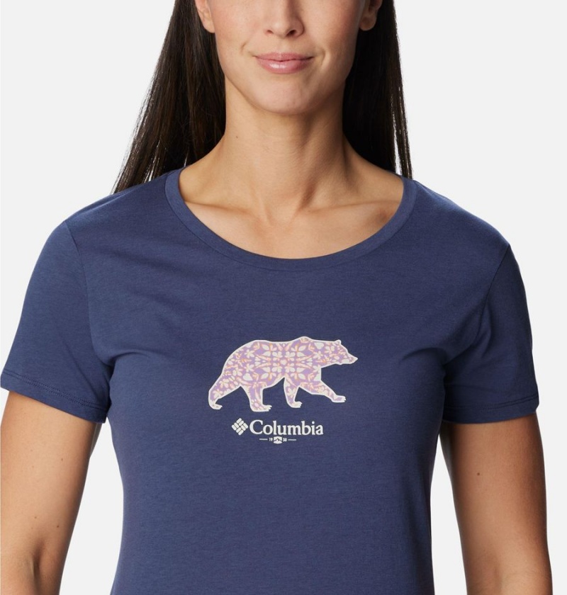 Columbia Daisy Days Graphic Women's T-Shirt Navy | VURGES-718