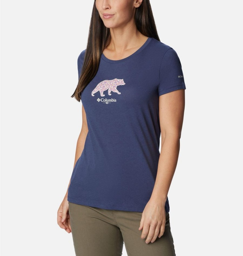 Columbia Daisy Days Graphic Women's T-Shirt Navy | VURGES-718