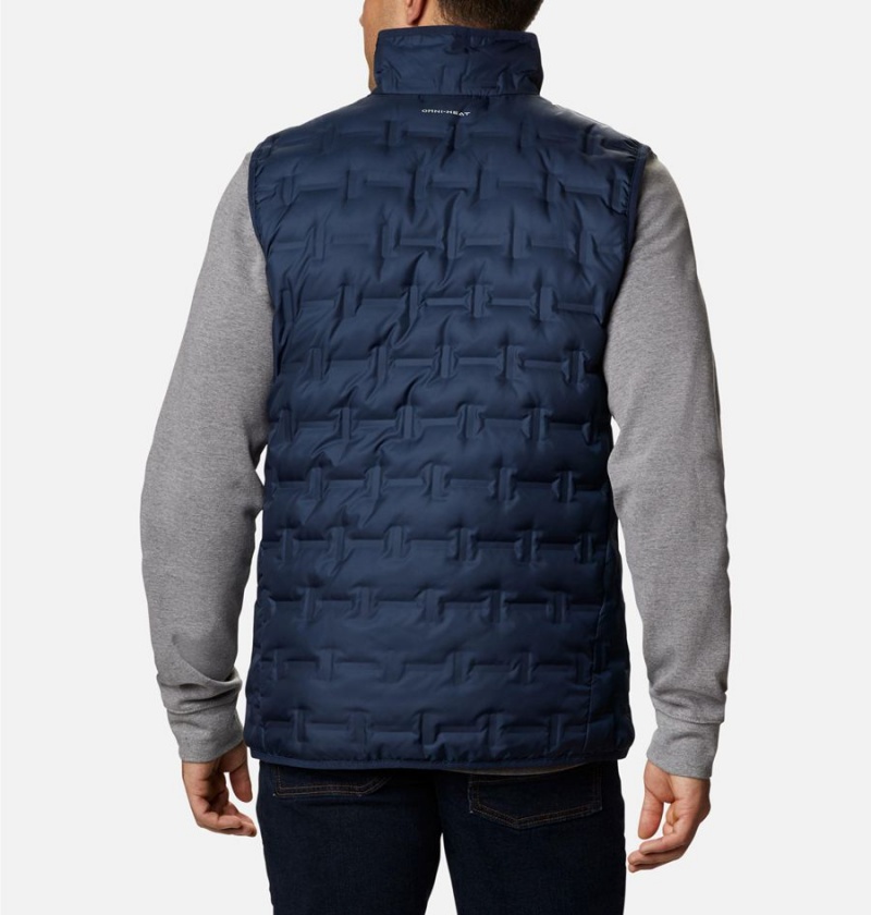 Columbia Delta Ridge Down Men's Vest Navy | ECUBAL-159